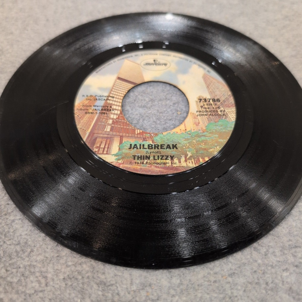 Thin Lizzy The Boys Are Back In Town Jailbreak 7" Vinyl 45 RPM Mercury 73786 '76 - Picture 3 of 4